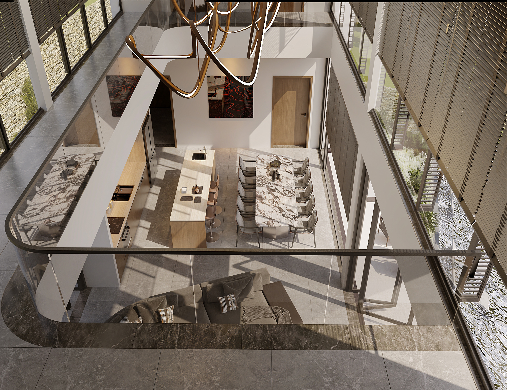 LIVINGROOM & KITCHEN - VILLA DONG XUAN - HA NOI-5