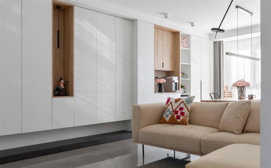 悬浮壁柜打造多彩客厅-11