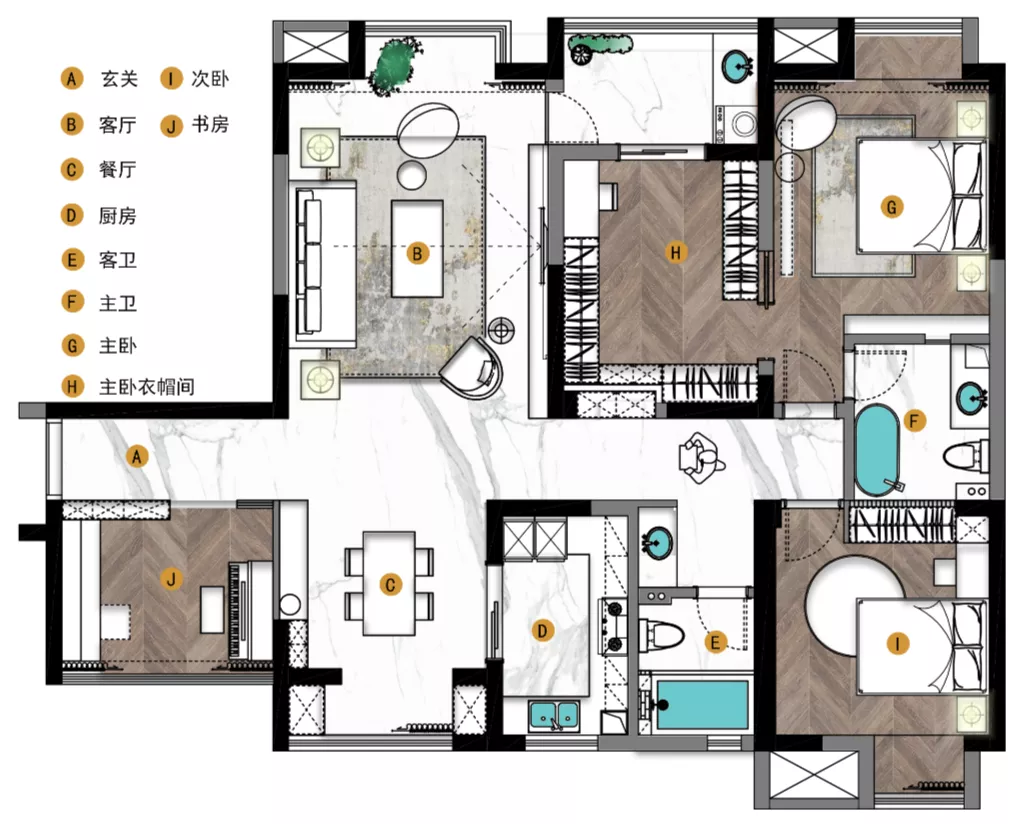 合肥万振逍遥苑 140㎡轻奢法式婚房，设计让生活始终保持新鲜感-11