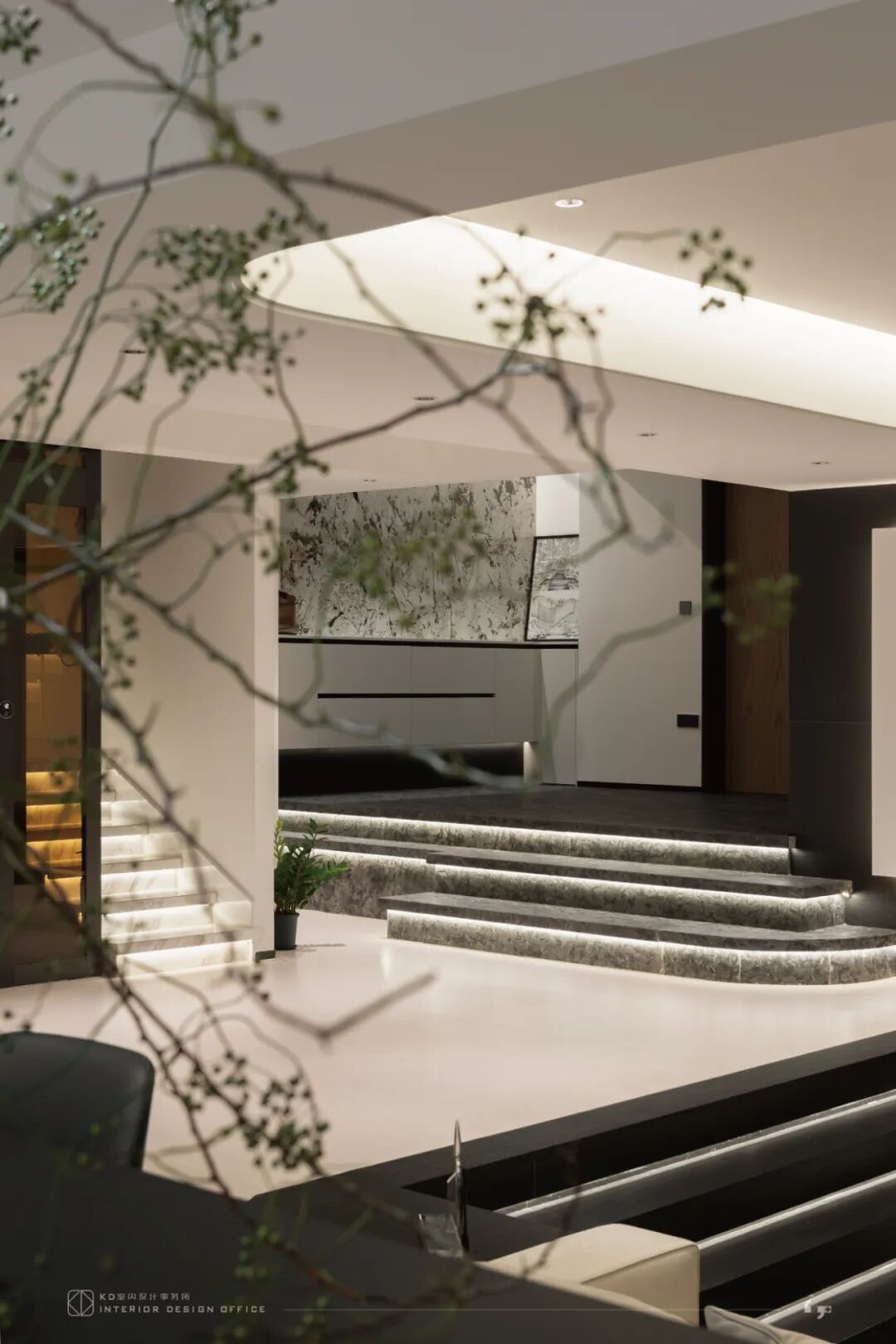 隐于形的交叠  碧桂园天玺450㎡合院别墅丨中国重庆丨KD室内设计事务所-35