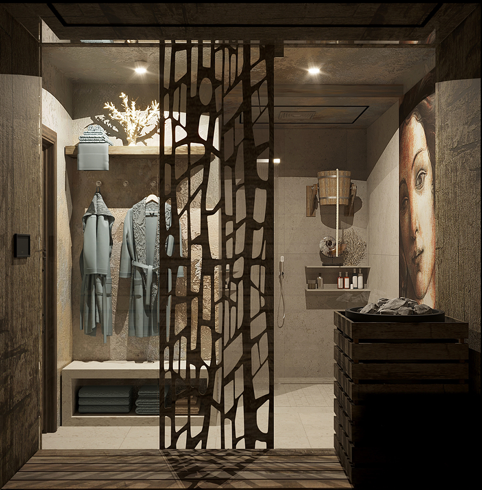 地中海风格地下室桑拿房设计-5