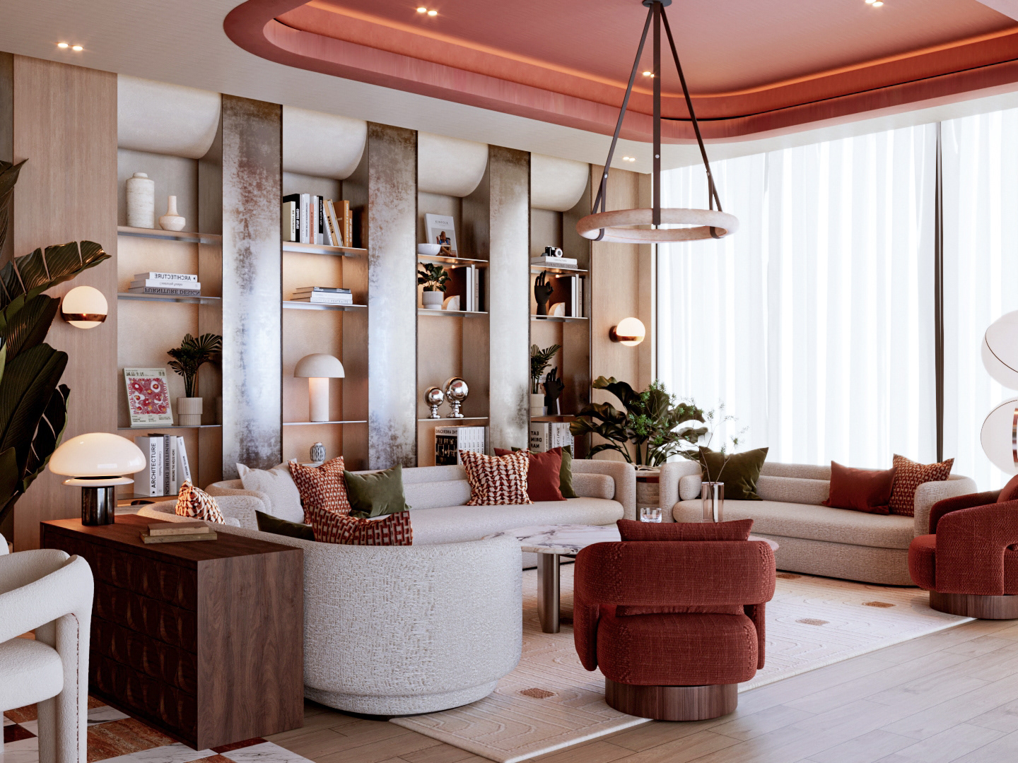 现代住宅起居与餐厅空间设计丨沙特阿拉伯-4