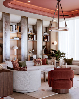 现代住宅起居与餐厅空间设计丨沙特阿拉伯
