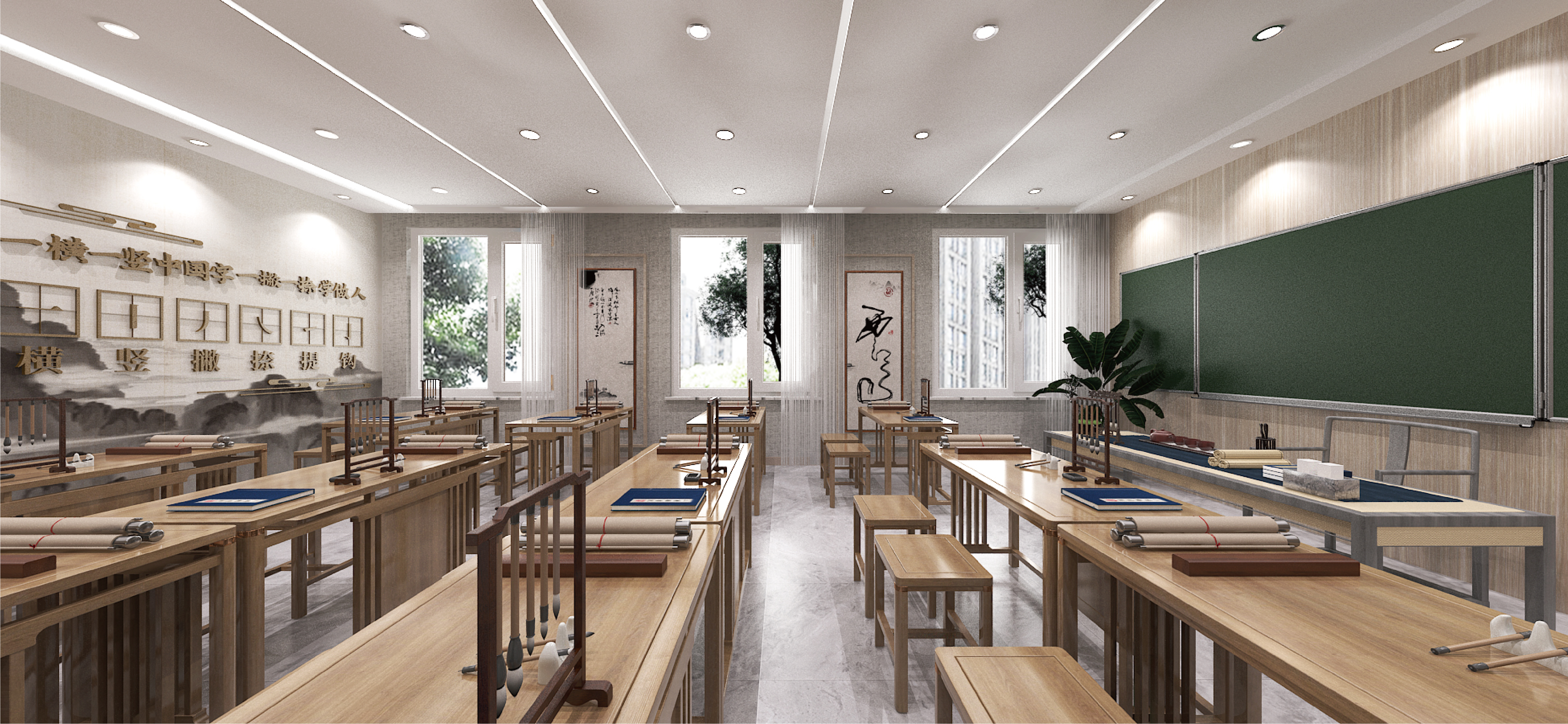 石家庄某学校内部各功能教室设计-1