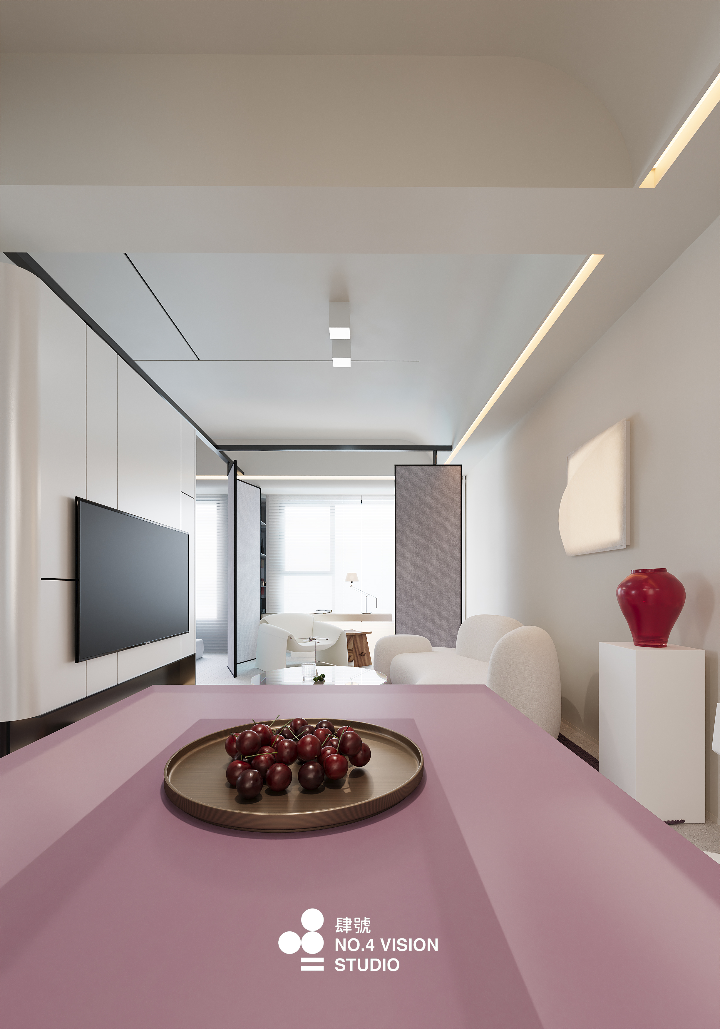 现代韩式小型白色单身公寓-11