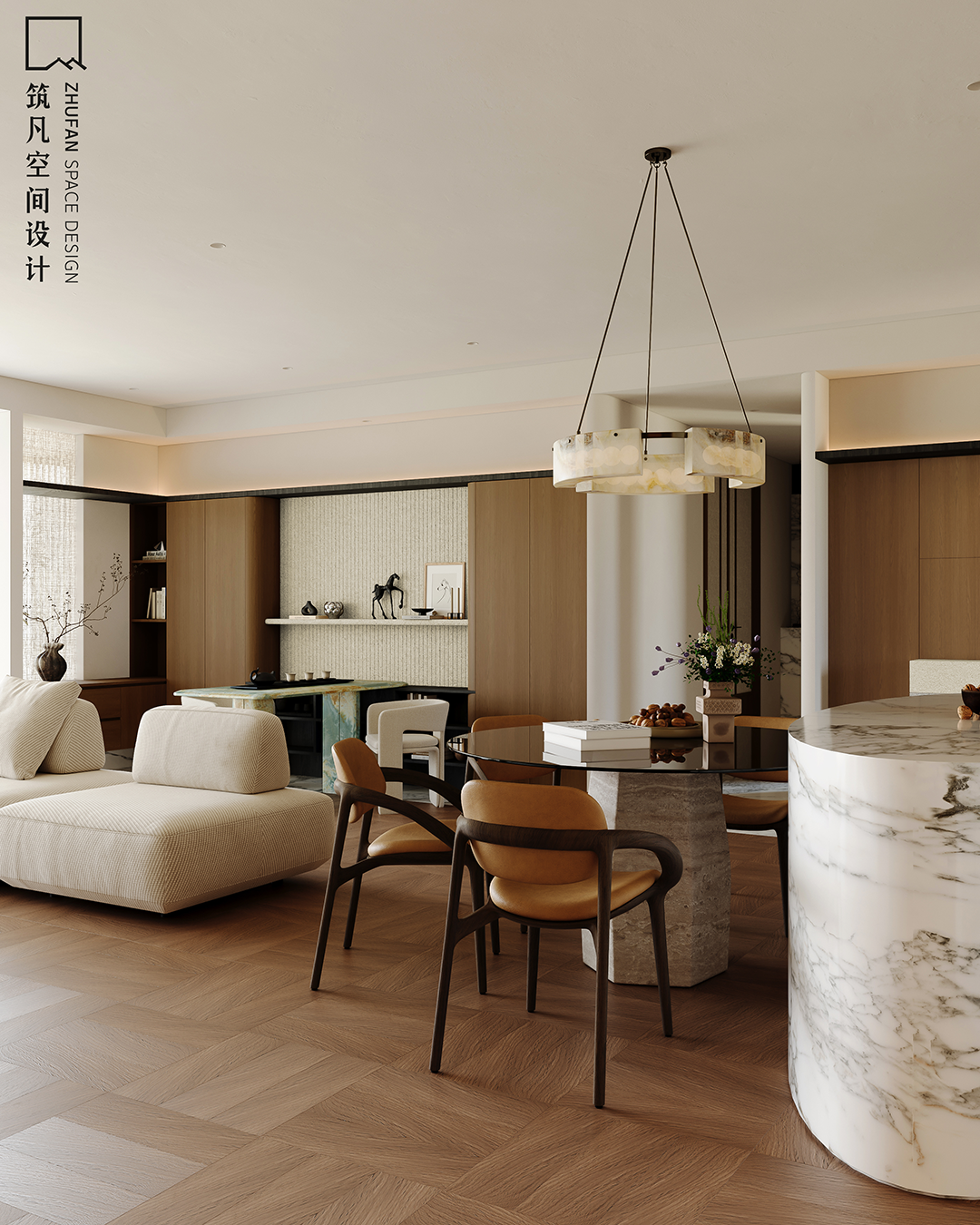 首发|筑凡设计沉稳克制精致空间里的四季浪漫-29