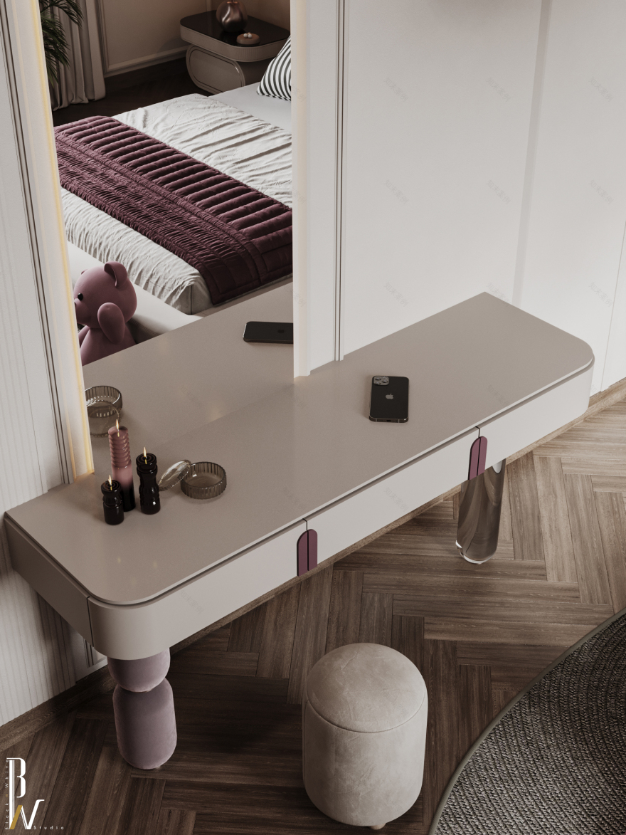 女孩卧室设计丨Black N White-28