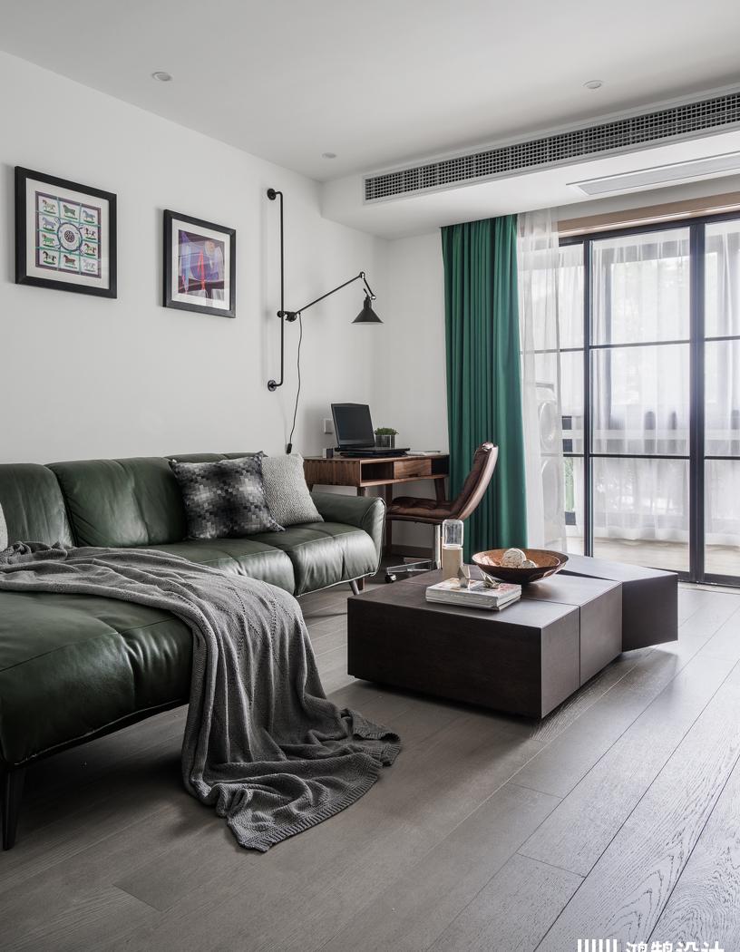 上海老弄堂情怀家居,绿色墨韵温馨一家三口-4