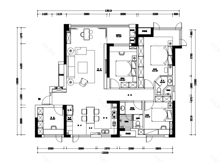 简约潮流平层空间设计丨华浔品味装饰-51