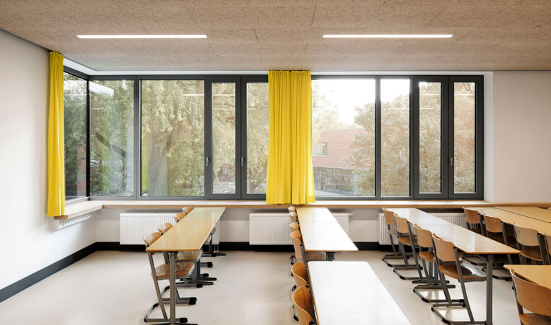 中学室内设计，融合传统与现代的教育空间-9