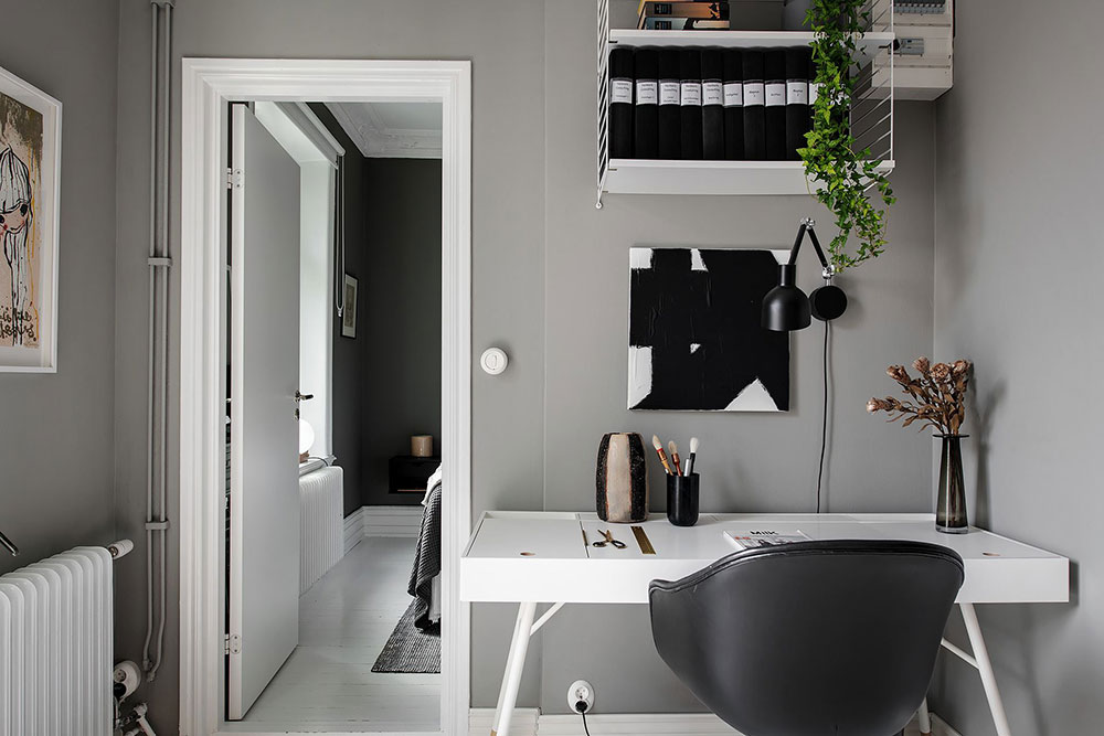 哥德堡优雅灰白公寓,复古门设计瞩目-23