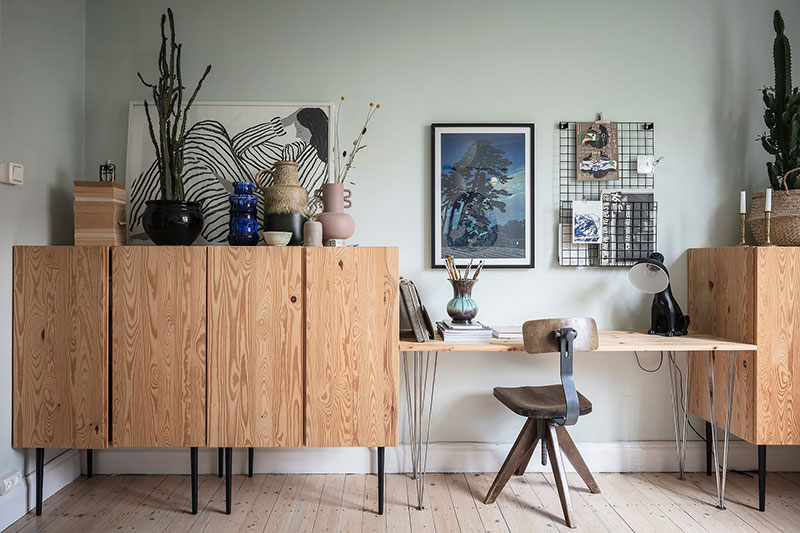 哥德堡大胆蓝色公寓，充满装饰的 65 平米空间-24