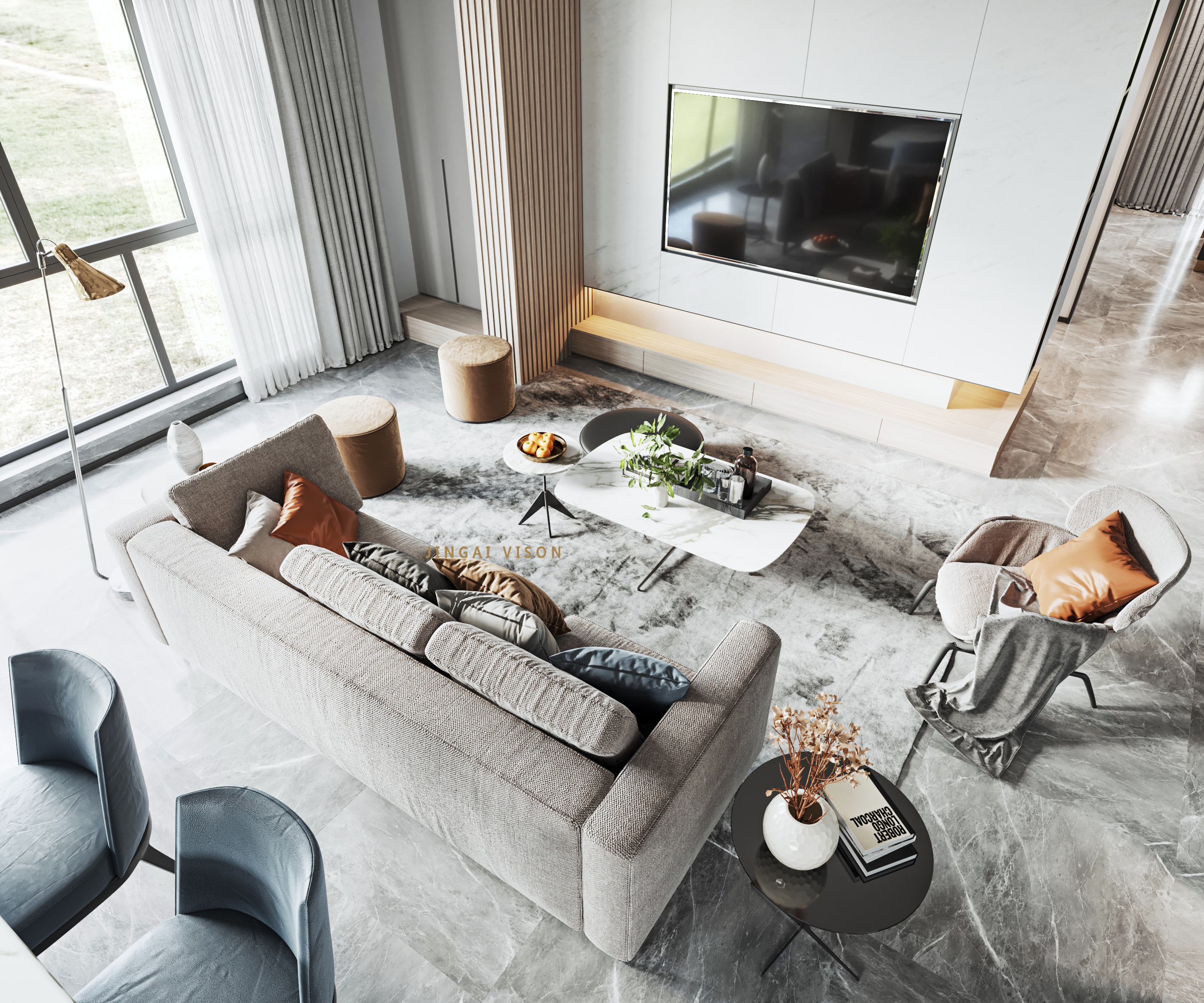 现代简约客厅设计，演绎舒适生活美学-7