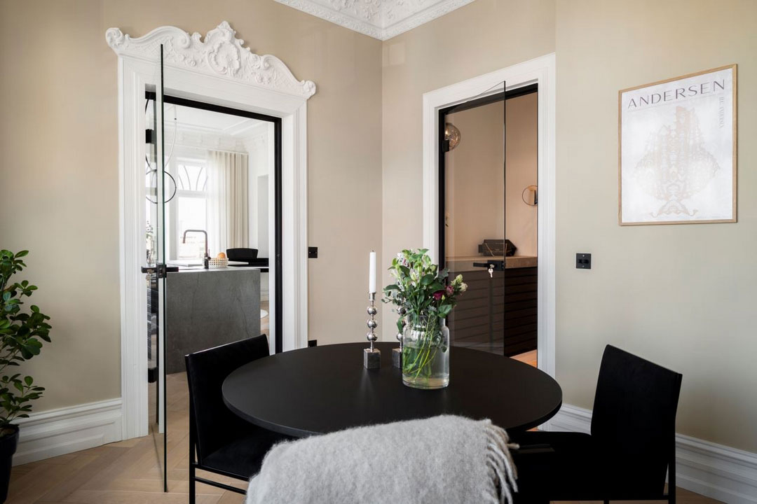 斯德哥尔摩独特公寓 | 黑白装饰的视觉冲击-19