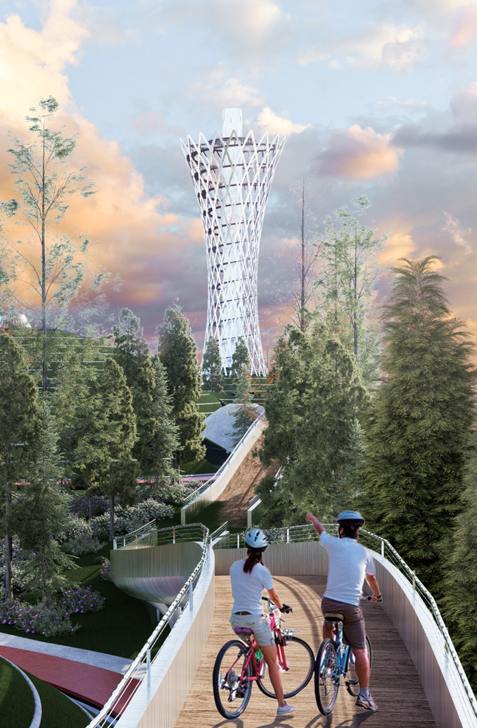 好抽象的展板形式!帅气学弟的优秀项目用“触媒理论+参数化建模”将传统蒙古包形态抽象转化!实现多功能现代化的城市综合体!-251