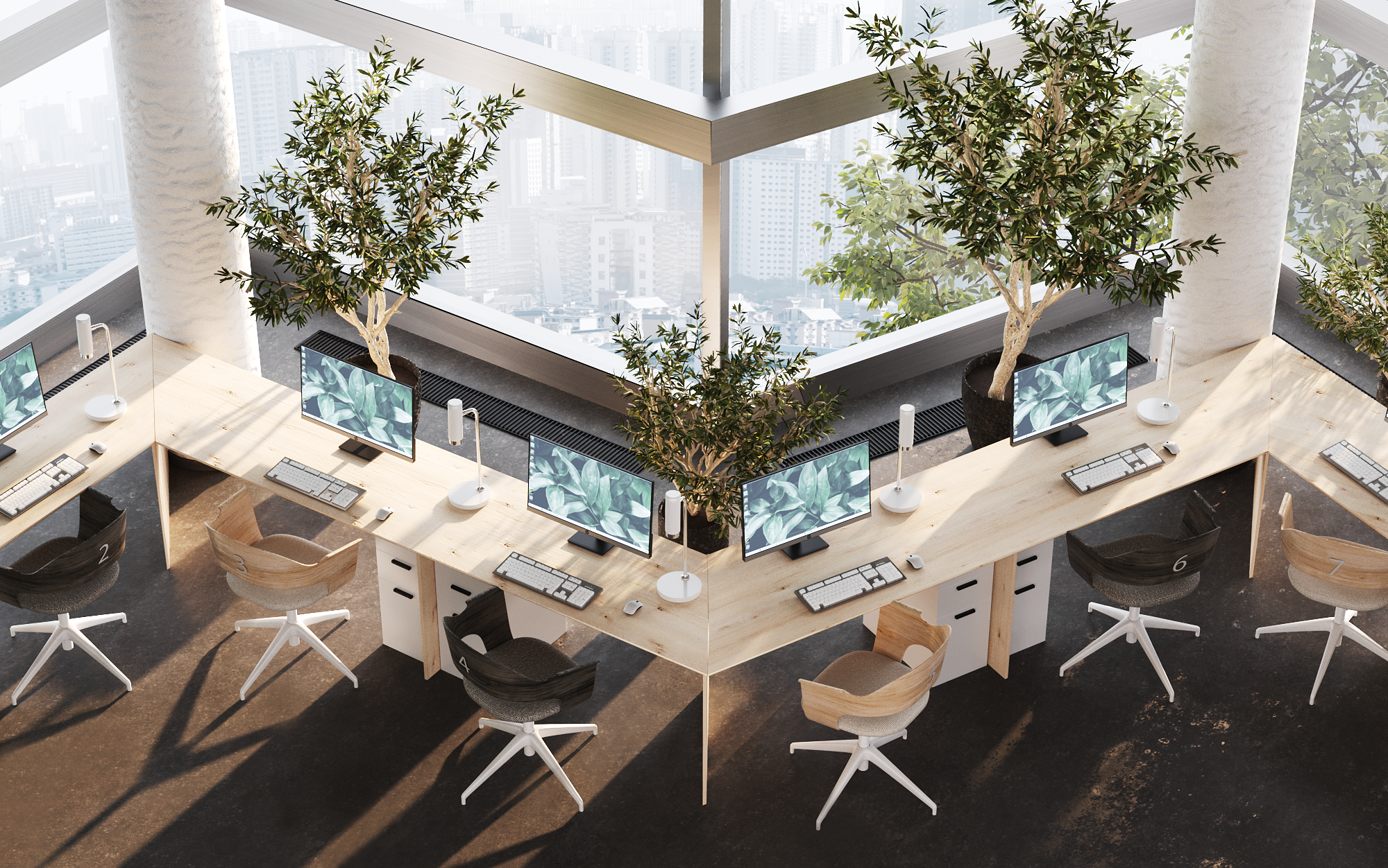 学生共享办公空间及中庭室内概念设计丨乌克兰基辅丨Lisa Polianytsia-13