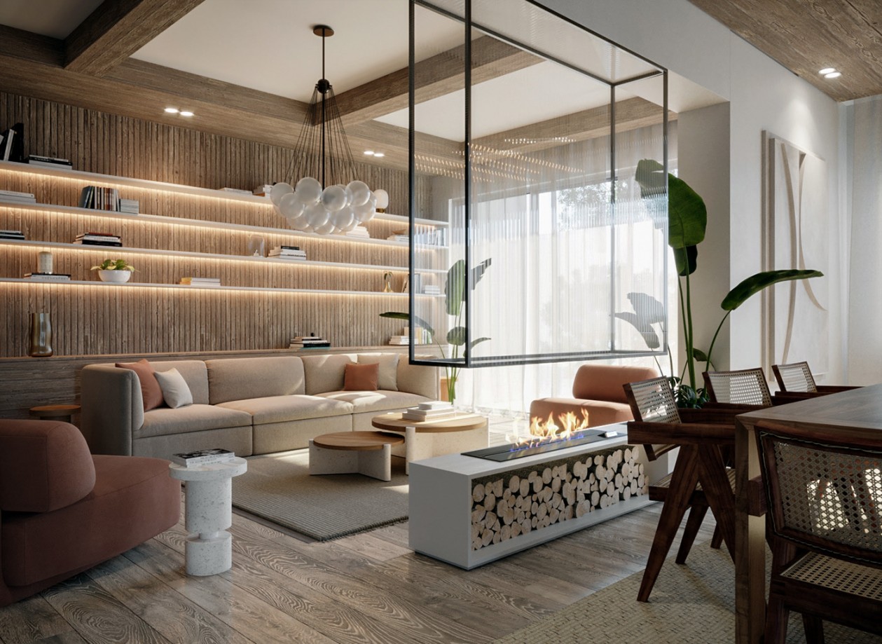 350㎡木与白，自然元素的温润质感-6