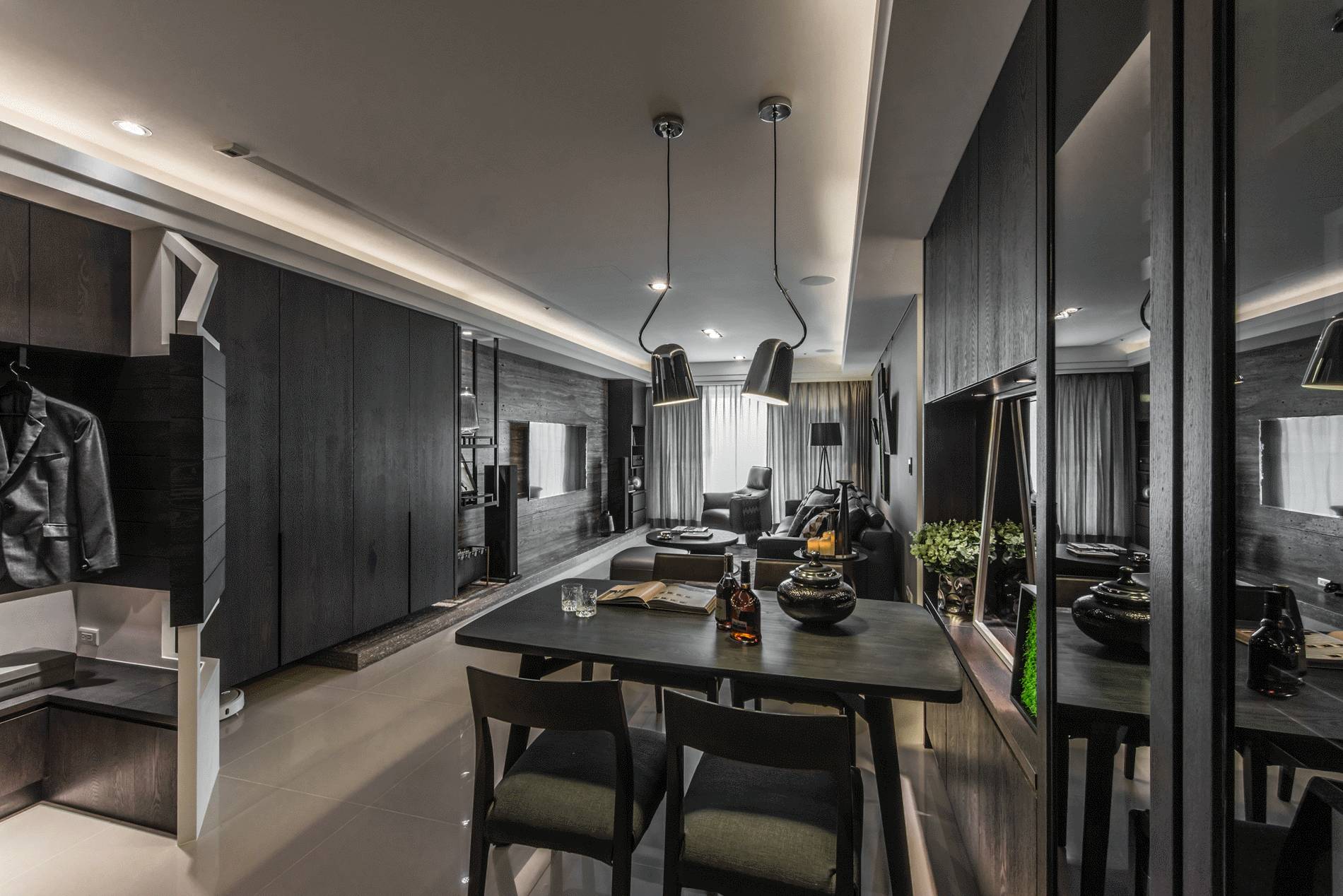 高级黑现代住宅的奢华神秘-10