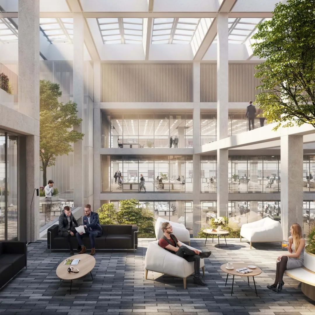 福斯特事务所新办公项目动工,三维网格创造活力空间-23