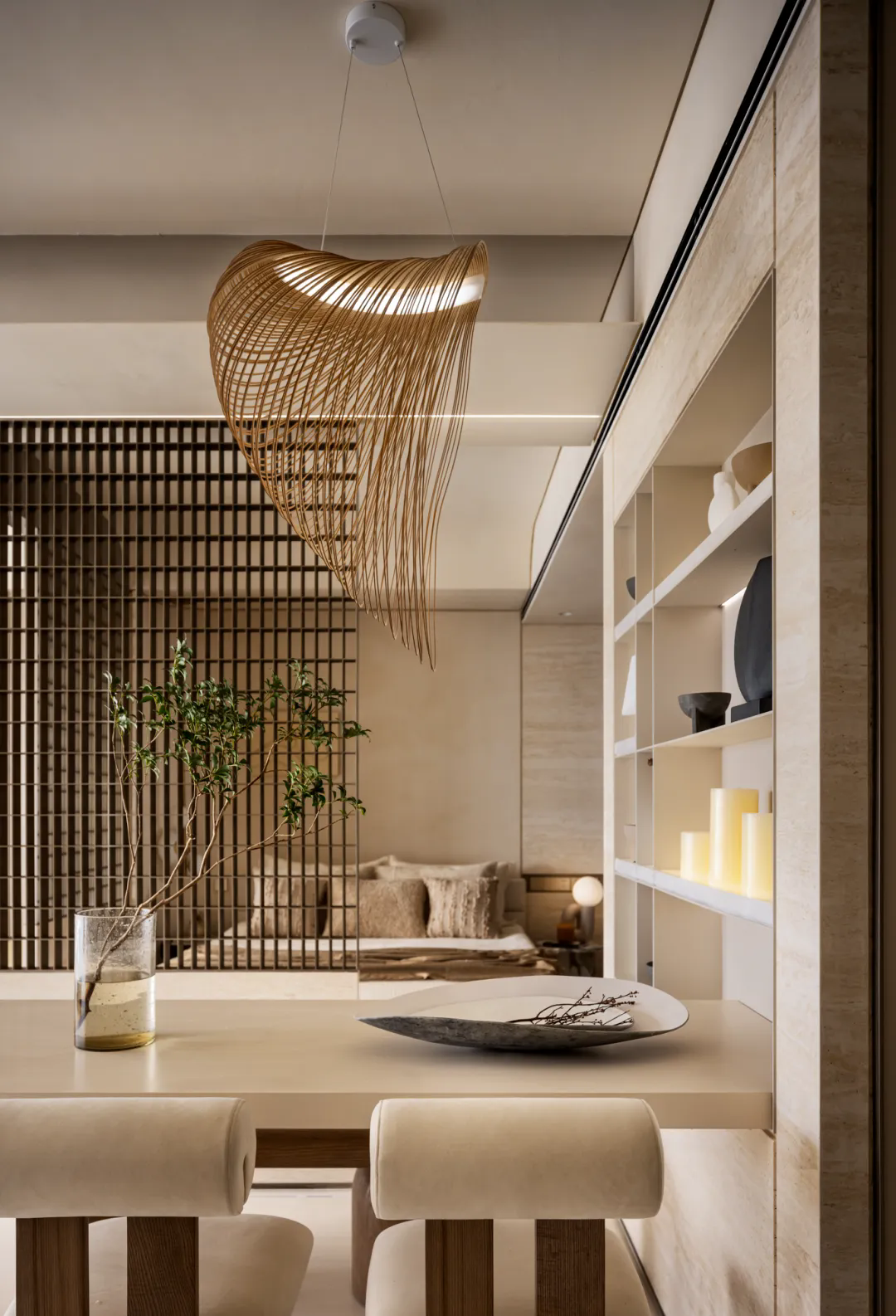 100㎡“静奢风”天际样板间设计，满满的高级感丨唐忠汉-8