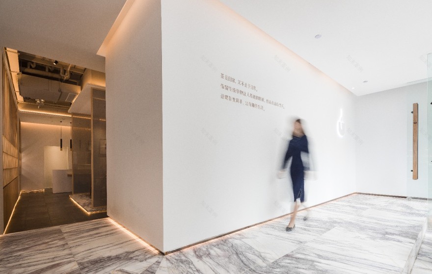 300㎡新中式木质素雅茶空间 林语筑建筑装饰设计-3