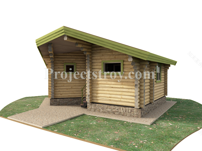 drawing sauna log cabin-0