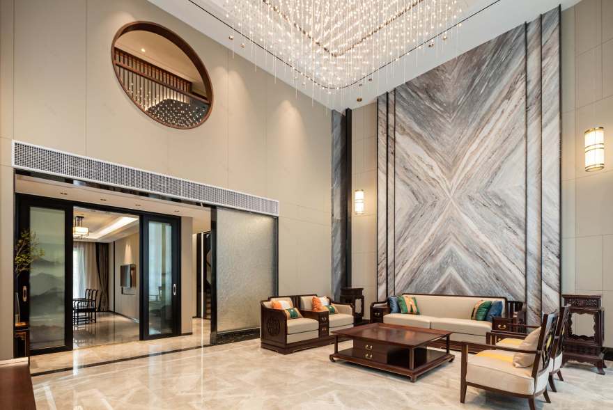 新中式钻石湾府邸 | 家庭厅、茶室、卧室各具特色-17