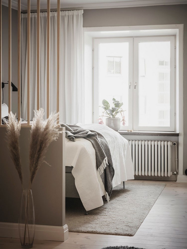 瑞典灰色调公寓，厨房卧室分区设计-22