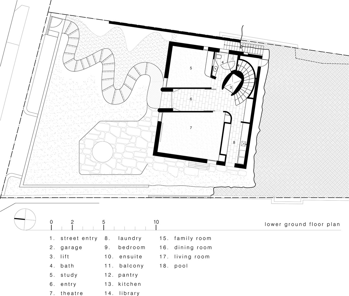 岩石与书的共生,悉尼港边的六度分隔度住宅(The Books House)-71