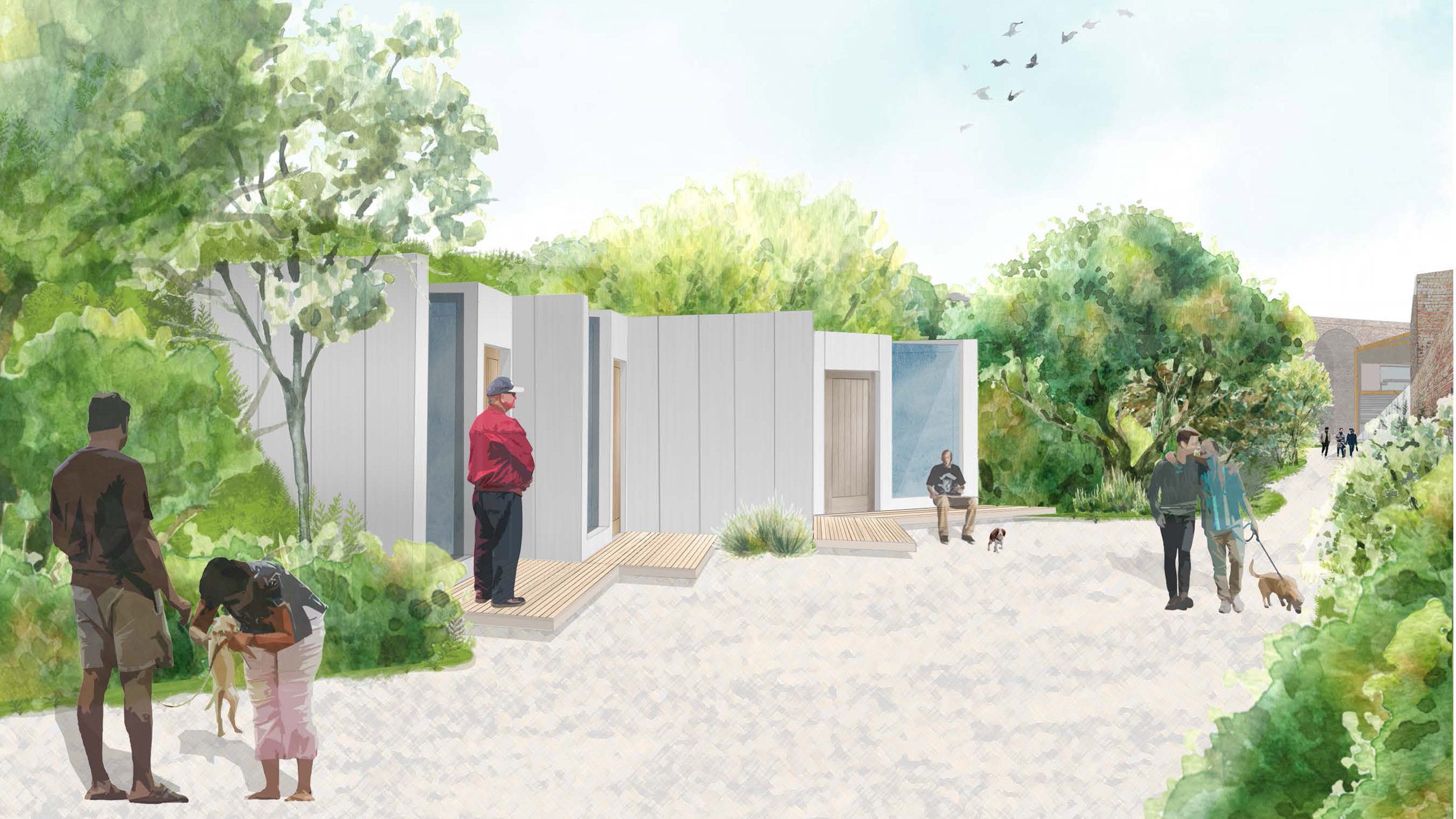 Ravensbourne 大学展示未来建筑设计 | 狗友好的避难所和社区农贸市场-0