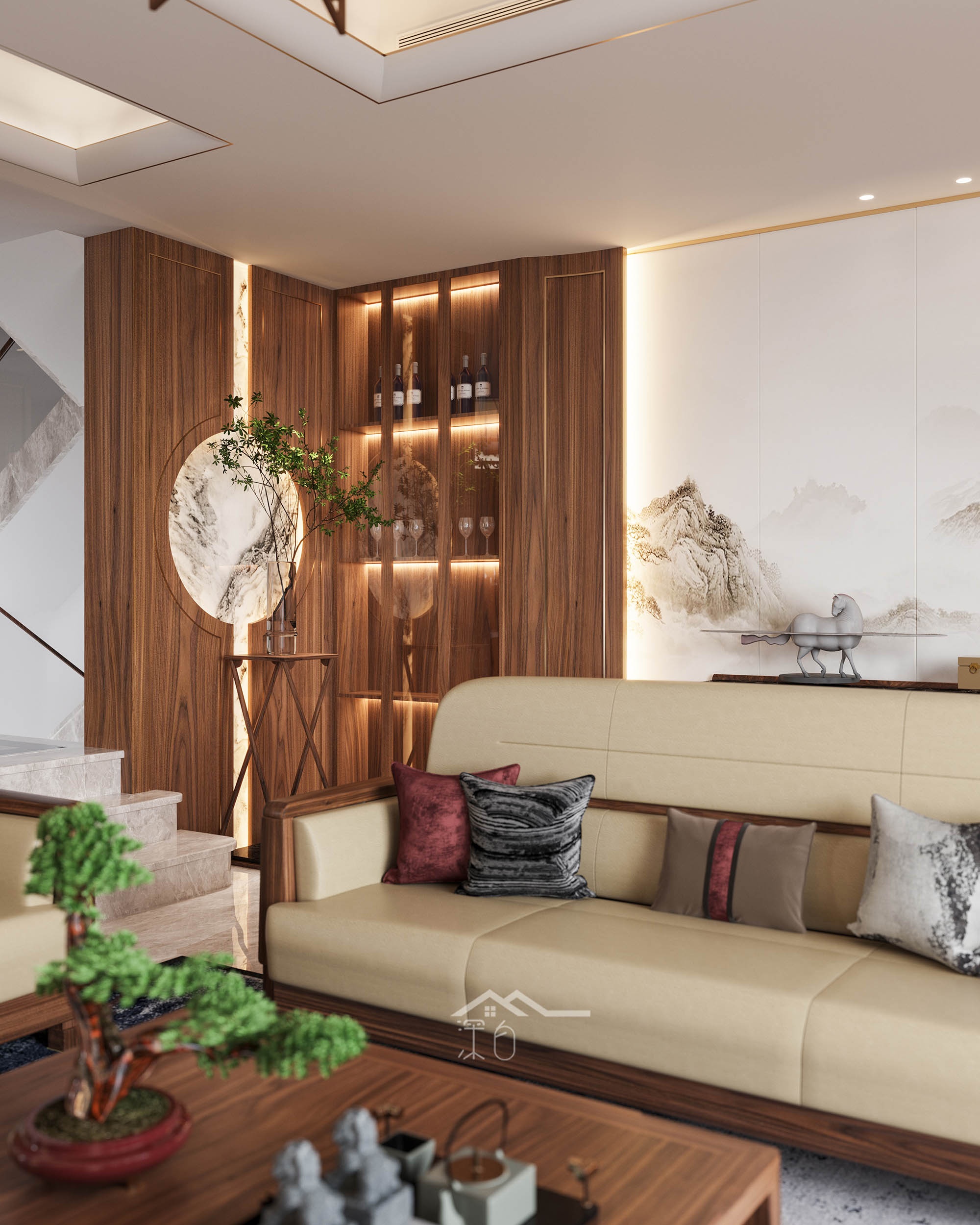 山水之间 · 王艳打造的艺术化别墅空间丨中国无锡丨深白空间设计事务所-18