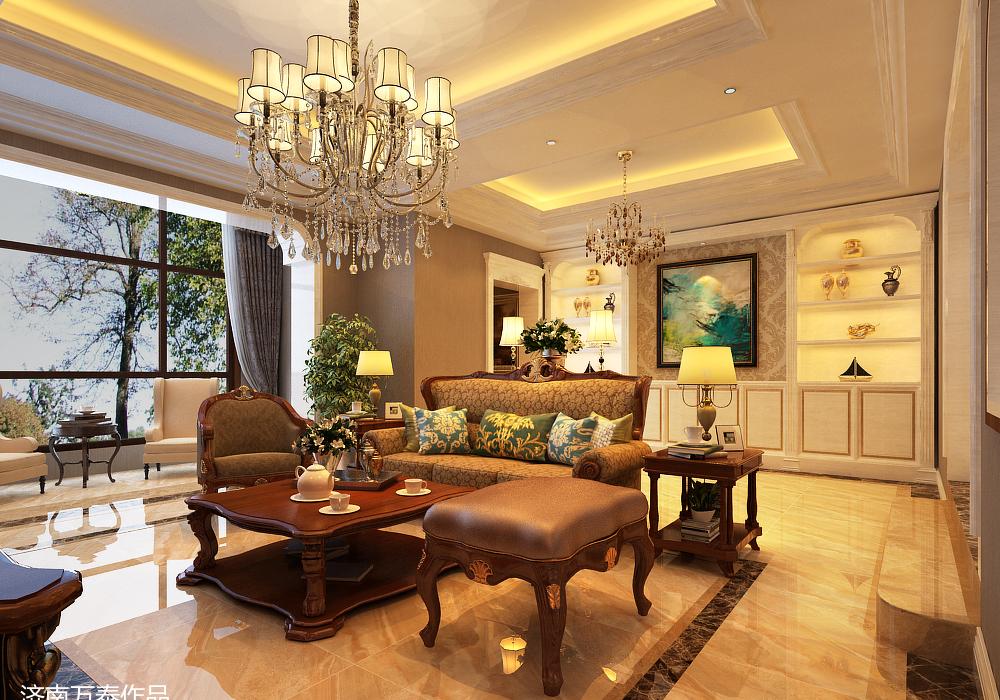 
济南章丘莱蒙湖370户型别墅装修新古典风 -1