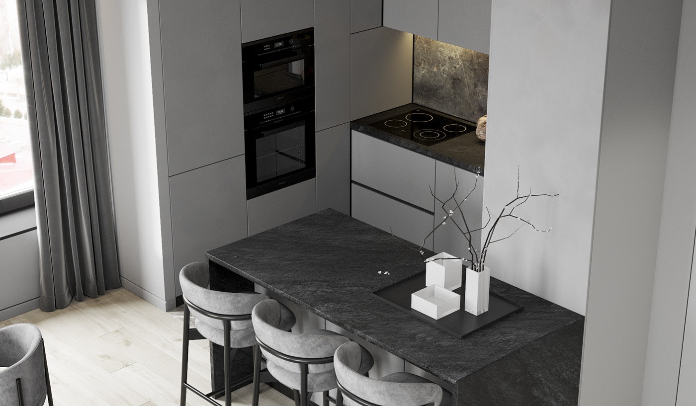 高级灰色系小空间公寓设计 超精致-11