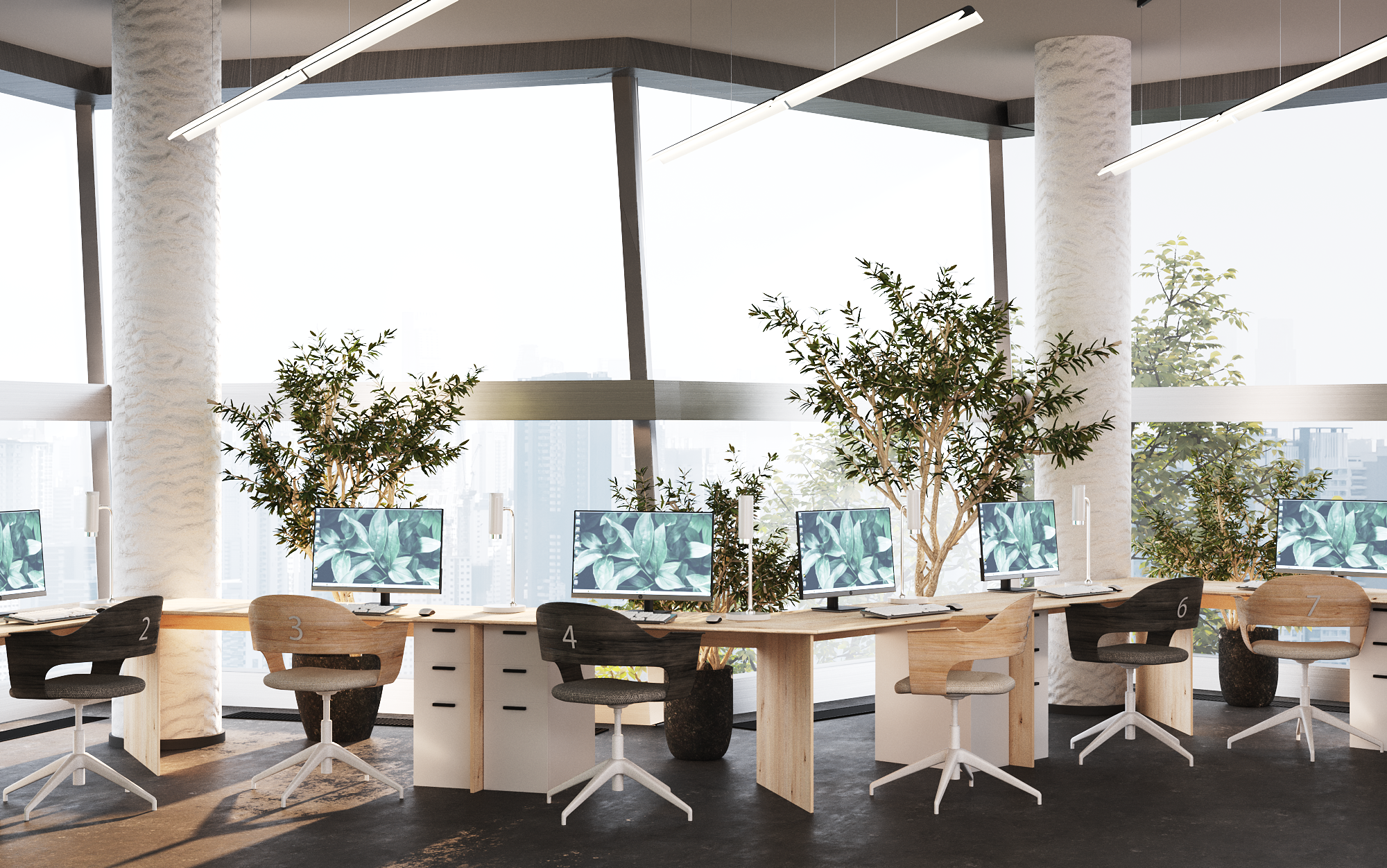 学生共享办公空间及中庭室内概念设计丨乌克兰基辅丨Lisa Polianytsia-11