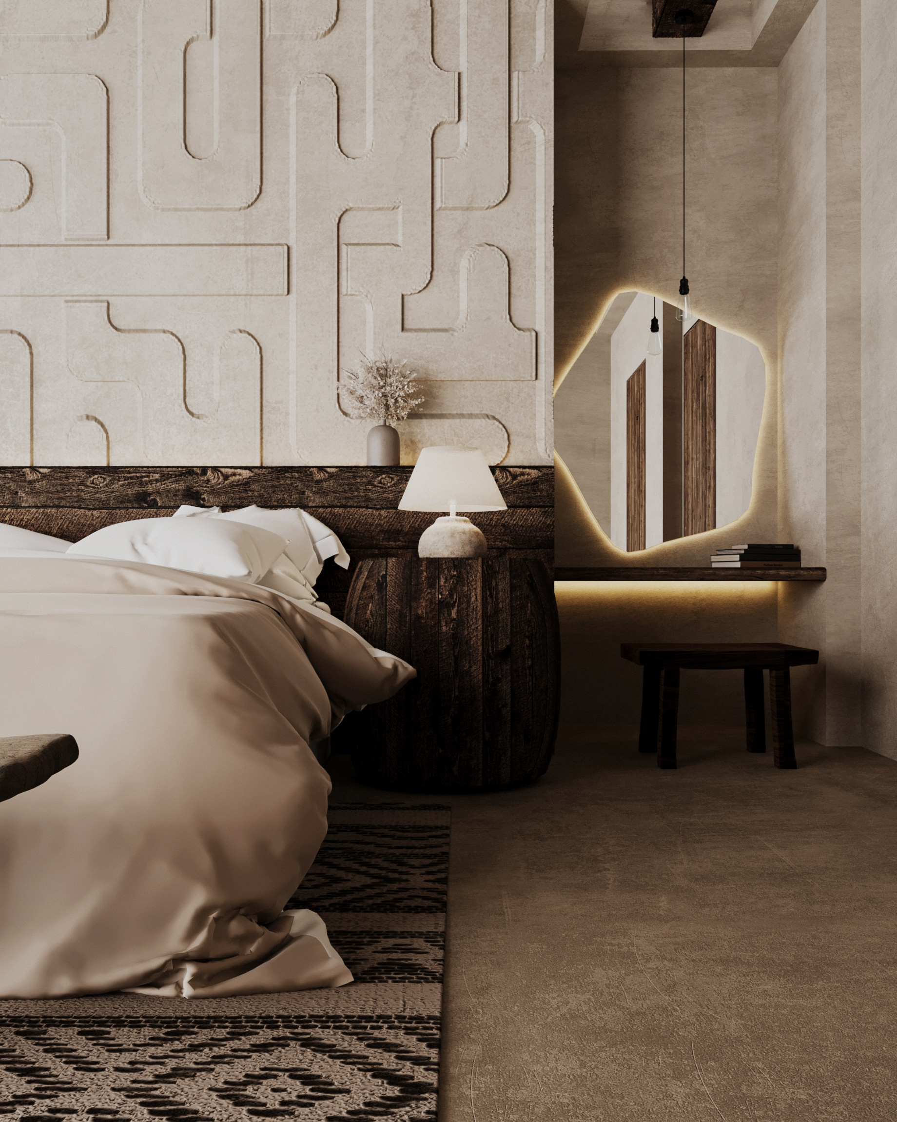 侘寂风格主卧丨Ali Shoaib-8