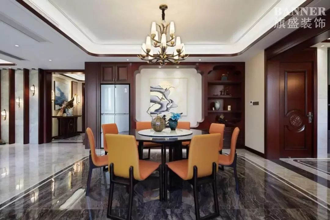 新中式家装典范 | 西安海德堡 310㎡空间设计-57