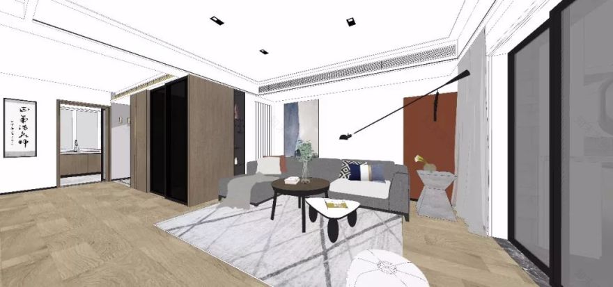 南京现代混搭风格客厅,360°旋转电视架酷炫登场-79