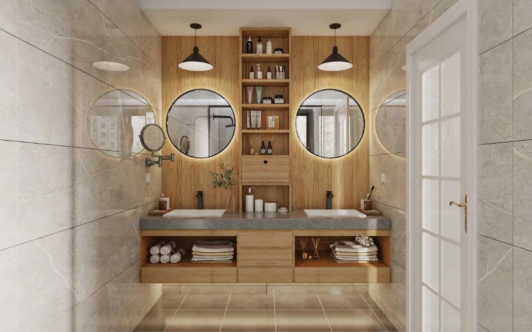 现代原木风四室一厅设计丨业之峰装饰-44