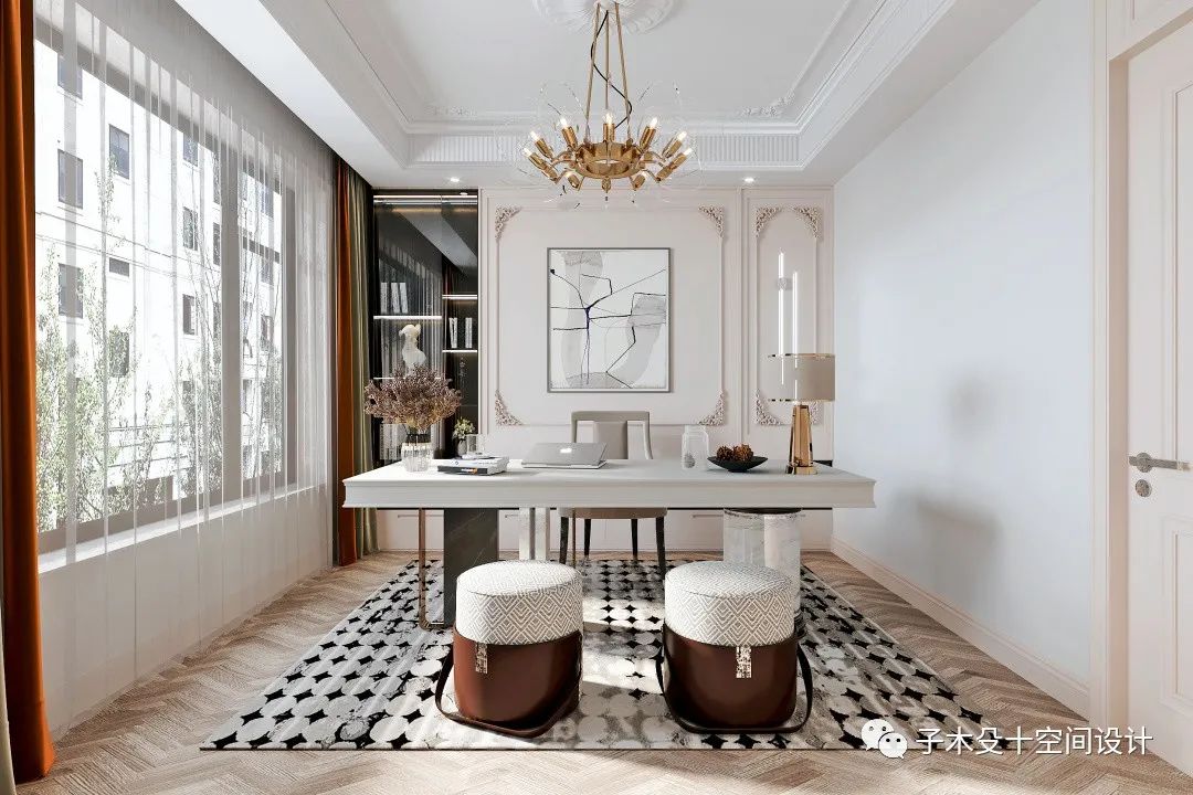 法式轻奢海城别墅丨子木殳十空间设计-27