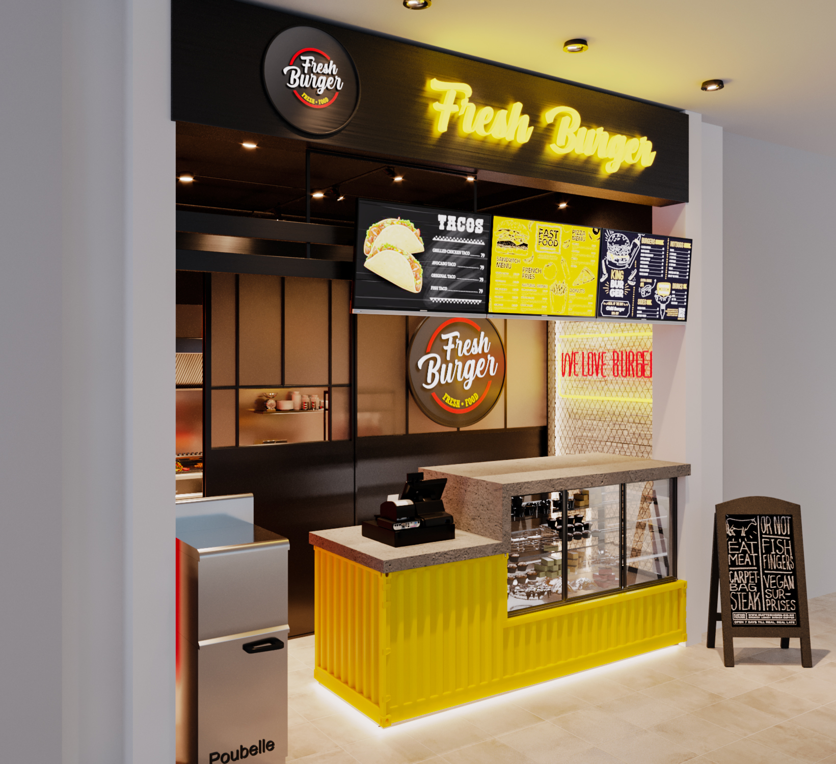 Fresh Burger 快餐店室内设计丨法国-5