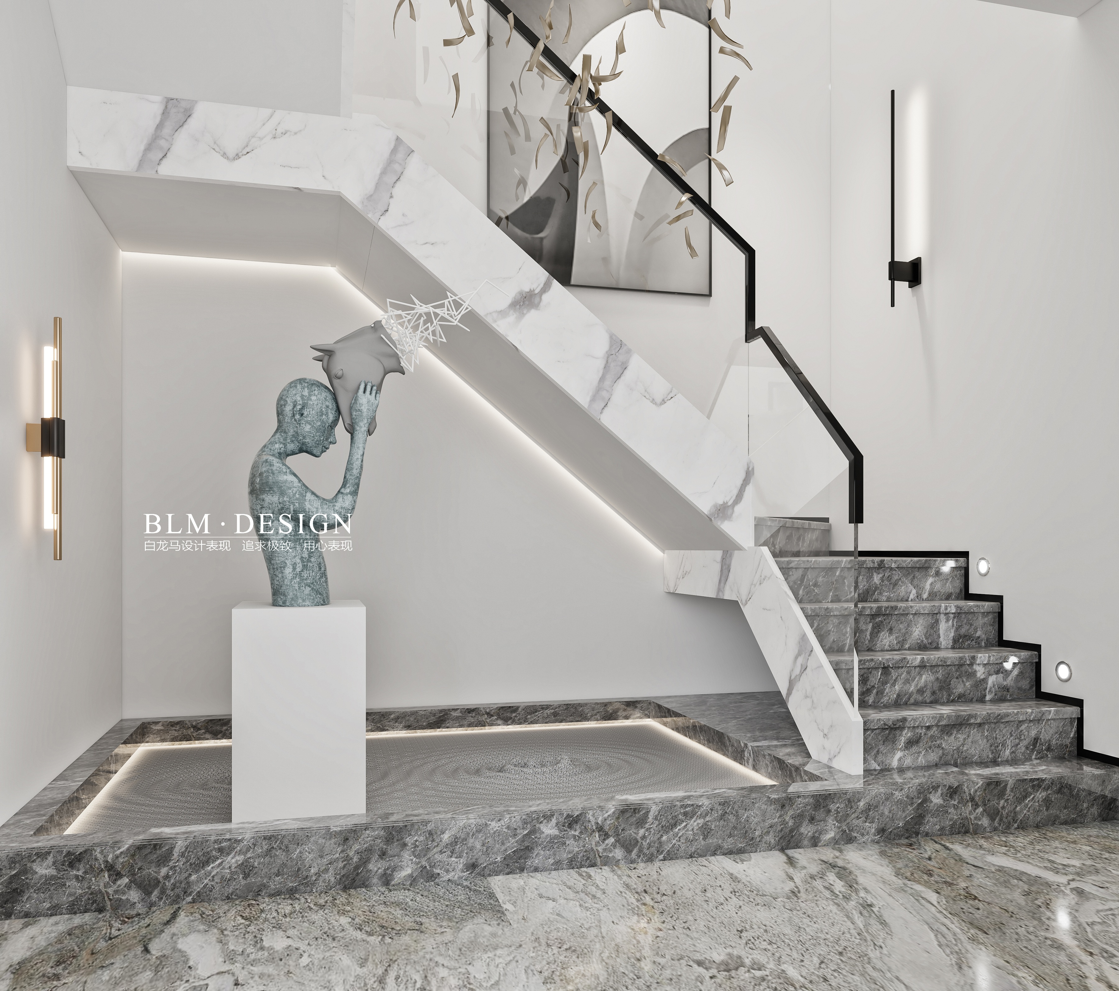 现代别墅设计丨中国扬州丨扬州白龙马效果图设计与表现-10