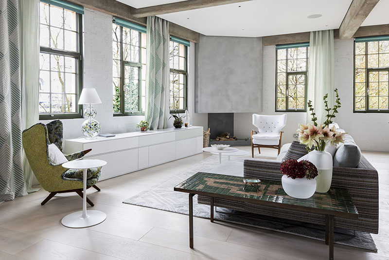 伦敦仓库改造的绿色工业风 LOFT-2