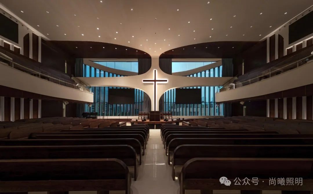 敬仰之光 | 长乐城关基督教新堂室内灯光设计-57