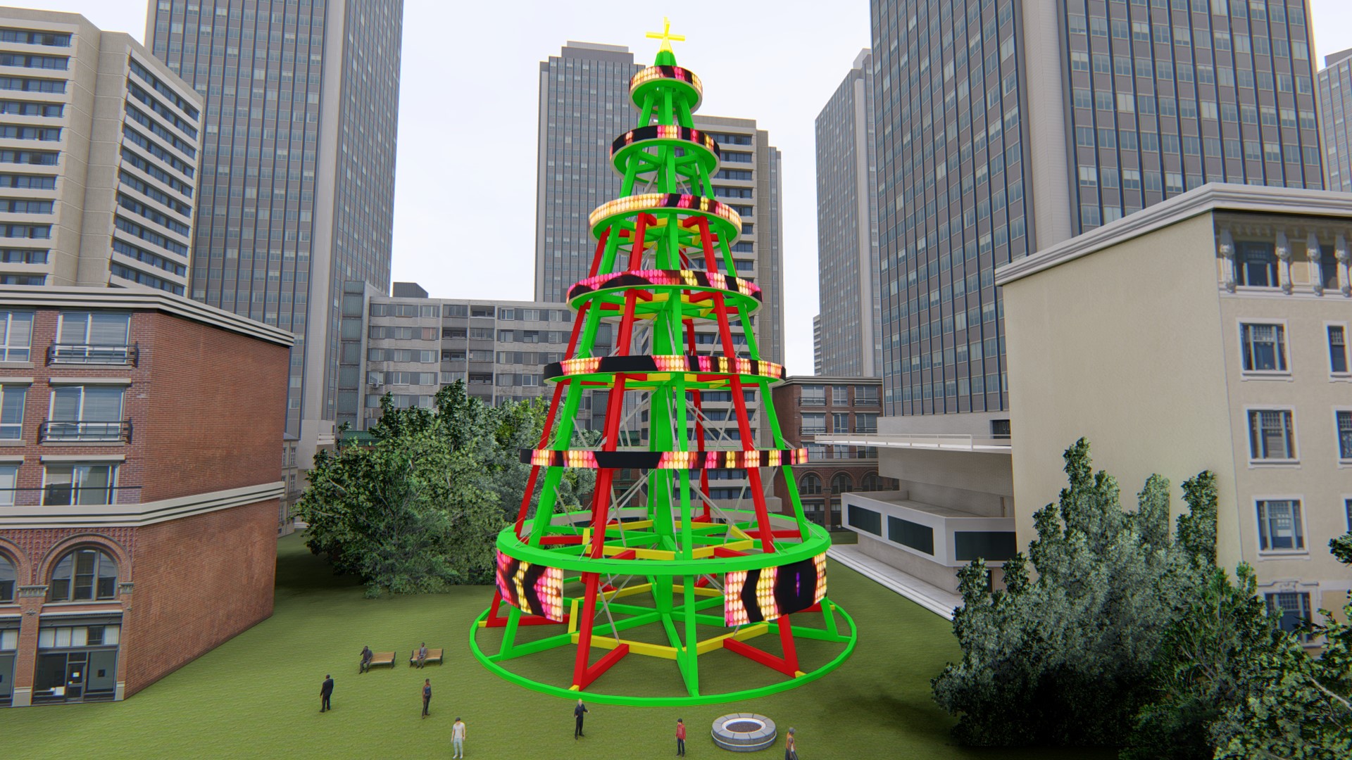 Árvore de Natal em LED - para praças públicas-6