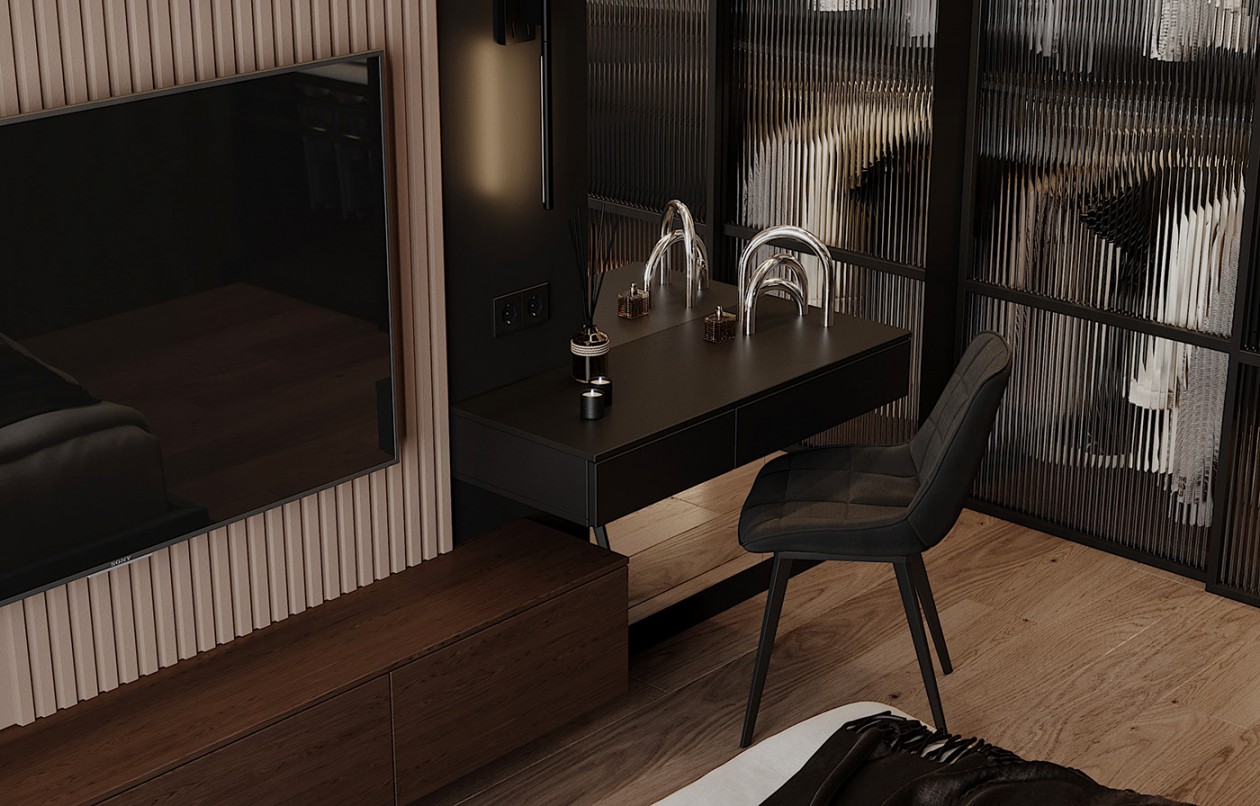 80㎡深色系公寓，隐匿于生活中的美好-22