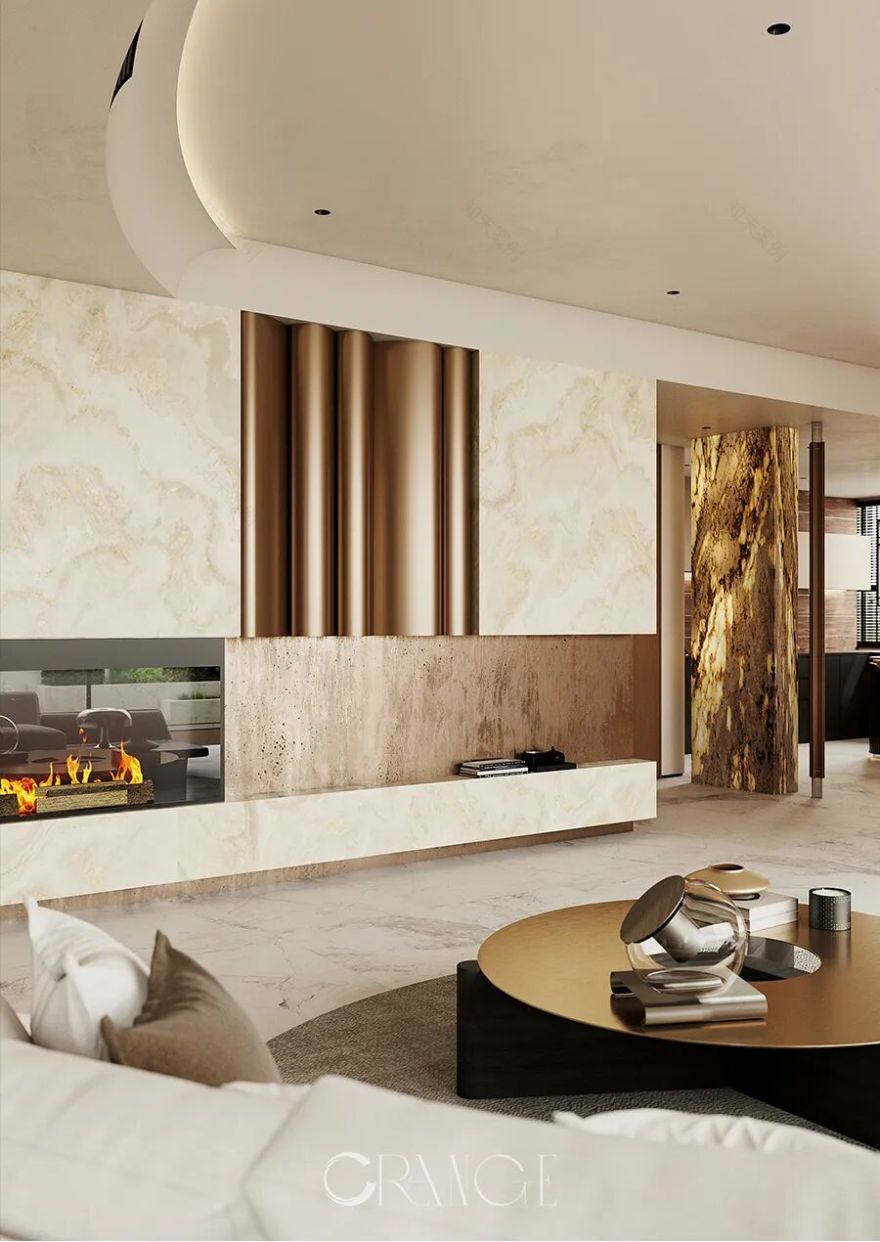 橙子新作||国宾壹号院——醇境·融邸,暖木鎏金-7