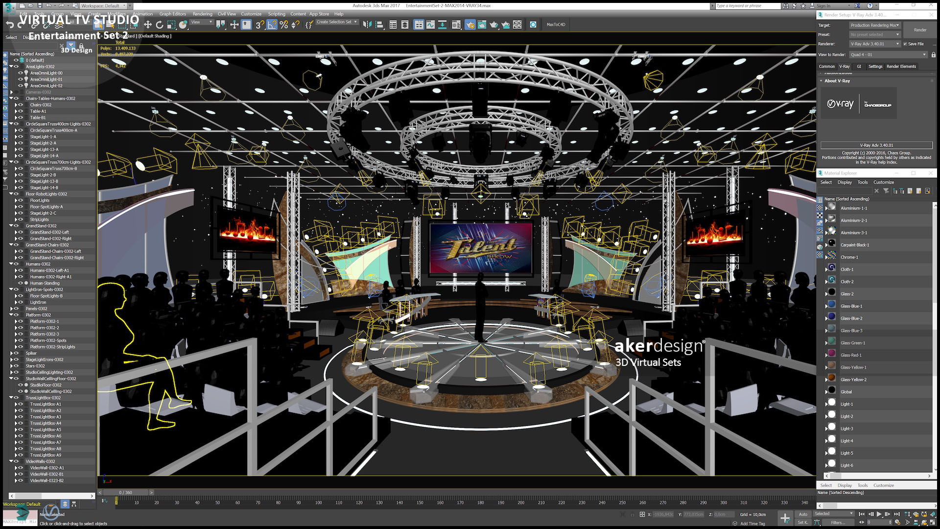 Virtual TV Studio Entertainment Set 2-21