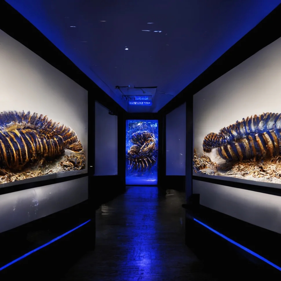 Prehistoric insect exhibition in a modern museum-0