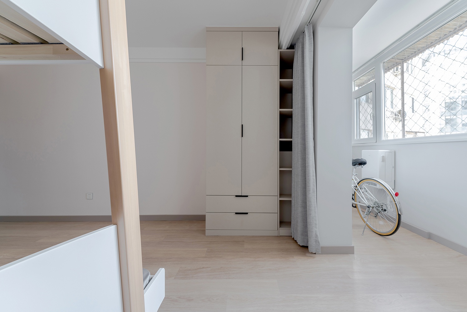 【久栖设计】46㎡学区房原木风，爆改餐厨一体，还能拥有三分离-15