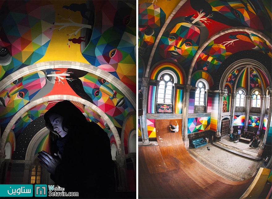 将100年历史教堂转变为彩色滑板场地丨西班牙丨艺术家Okuda San Miguel与Red Bull公司-8